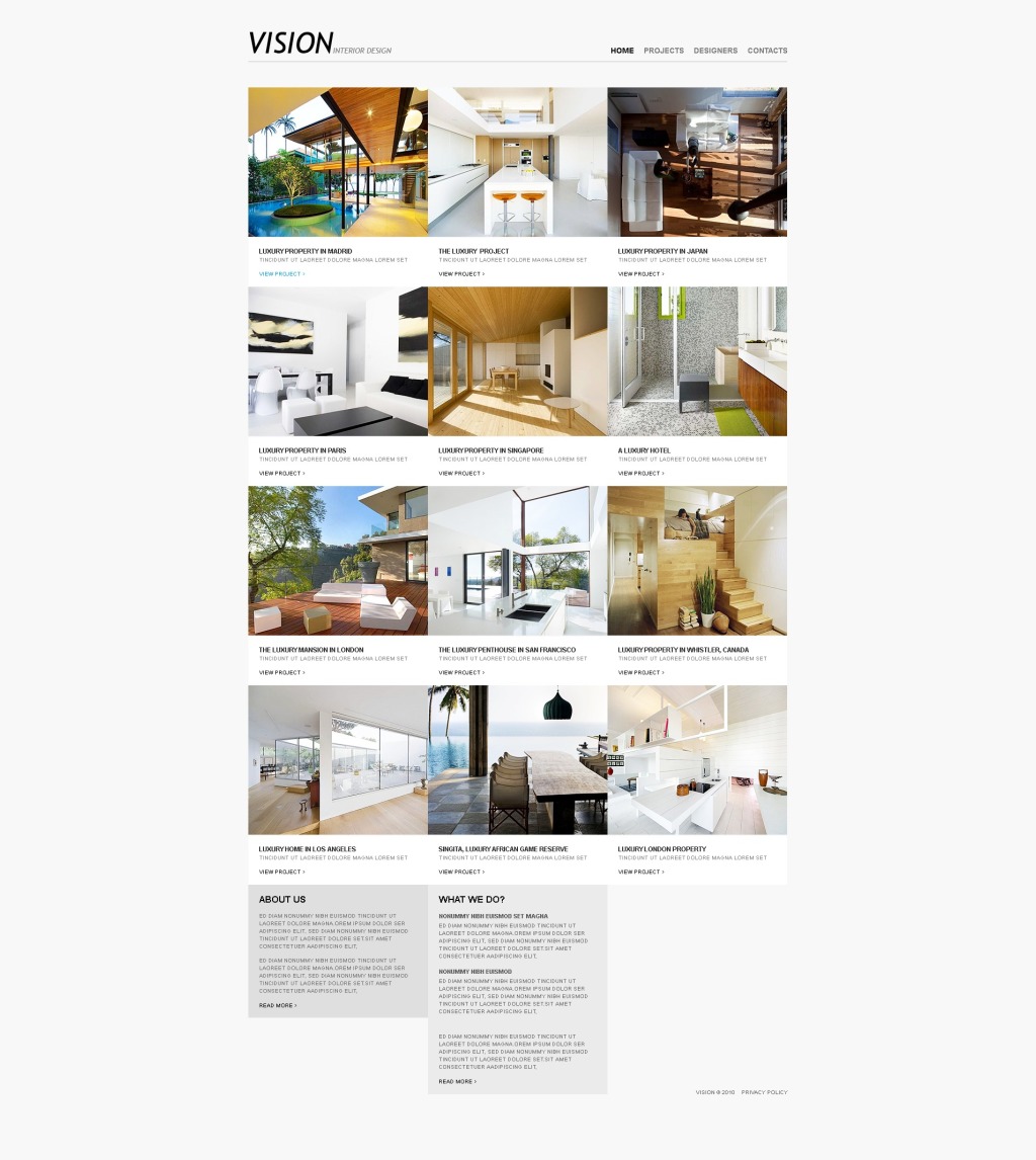 Interior Design PSD Template #56149