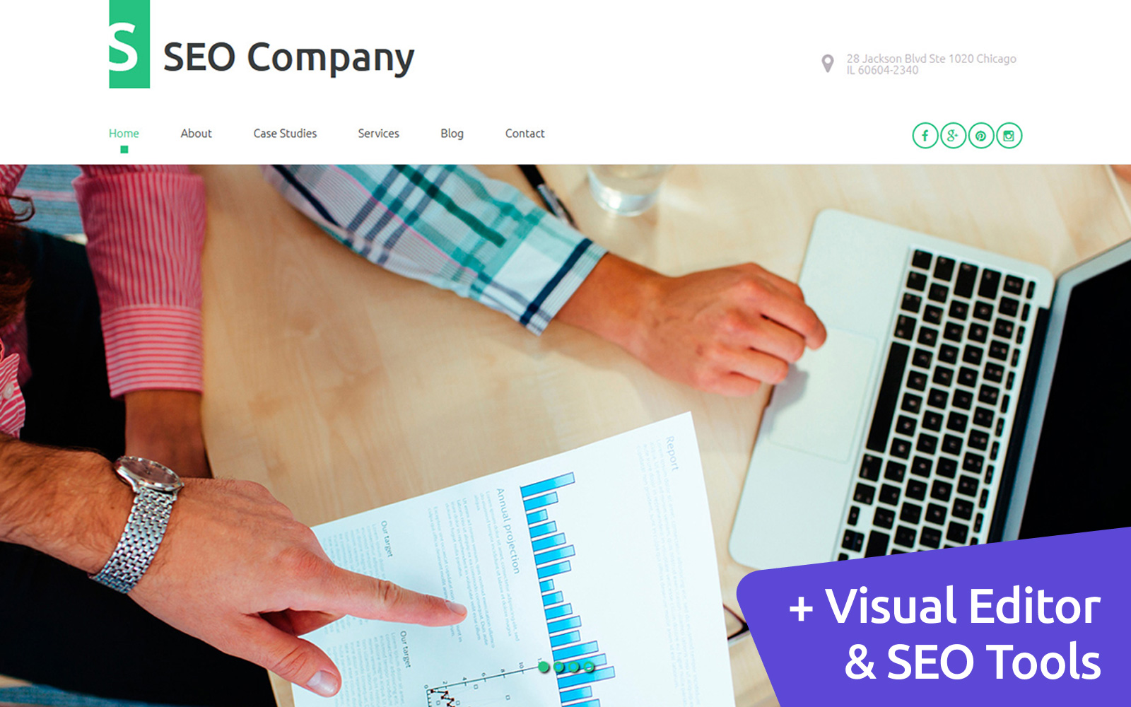 "SEO Company Moto CMS 3 Template" Responsive Moto CMS 3 Template №56102