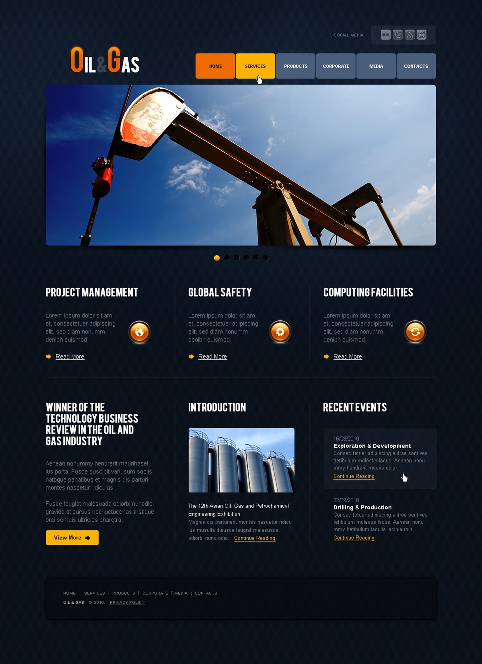 Gas & Oil PSD Template New Screenshots BIG