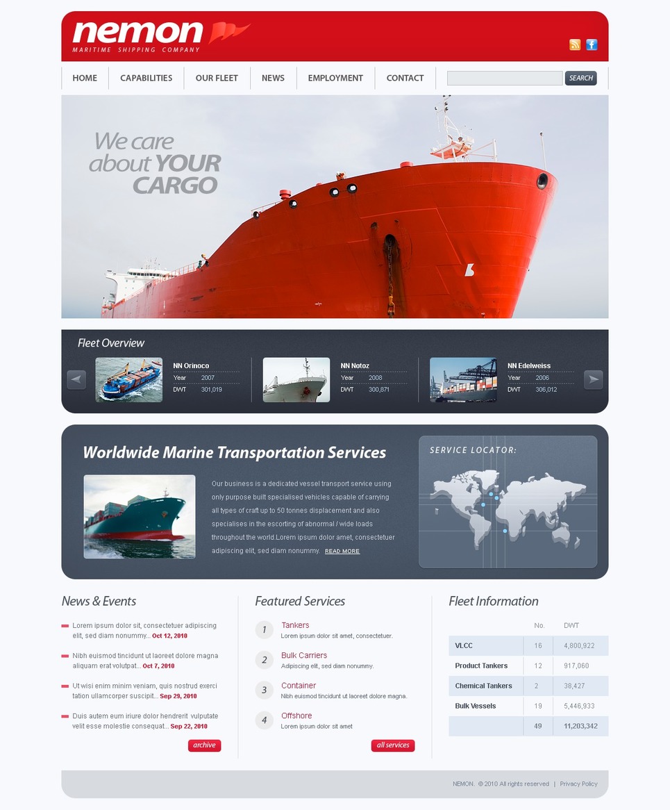 Maritime PSD Template New Screenshots BIG