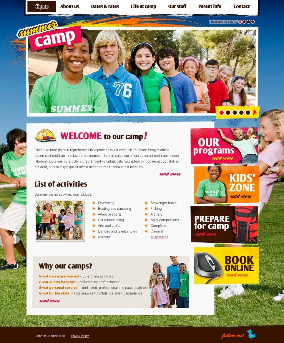Summer Camp PSD Template New Screenshots BIG