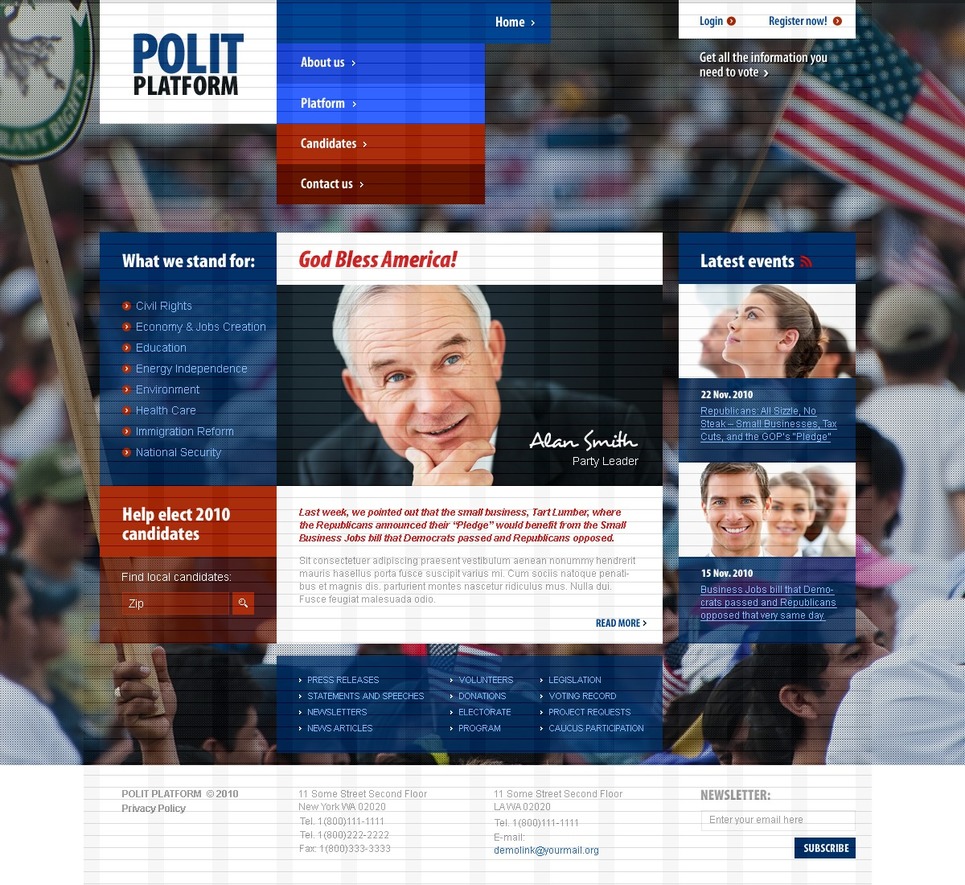 Politics PSD Template New Screenshots BIG