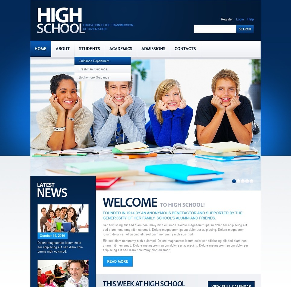 University PSD Theme Big Screenshot University PSD Template New Screenshots BIG