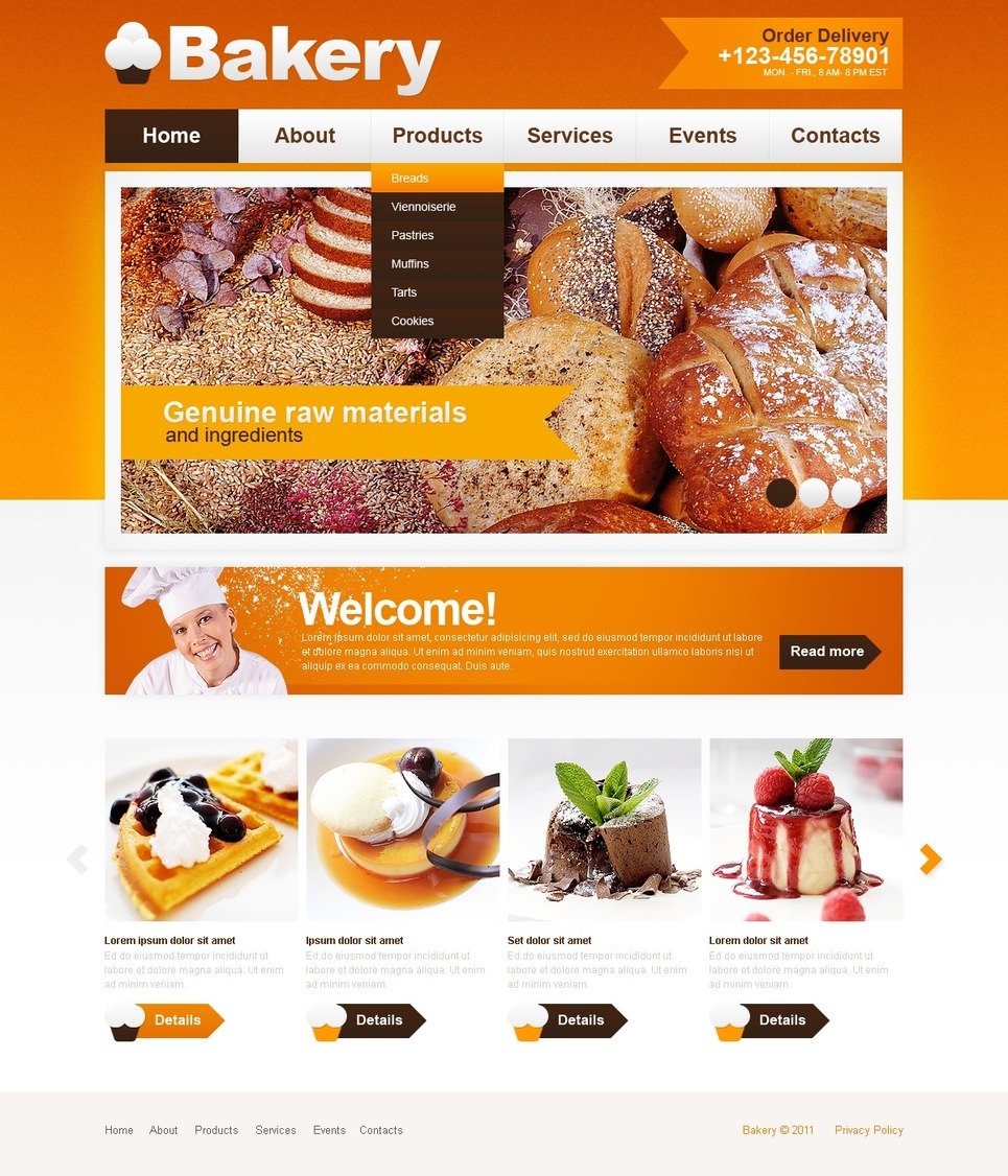 Bakery PSD Template New Screenshots BIG