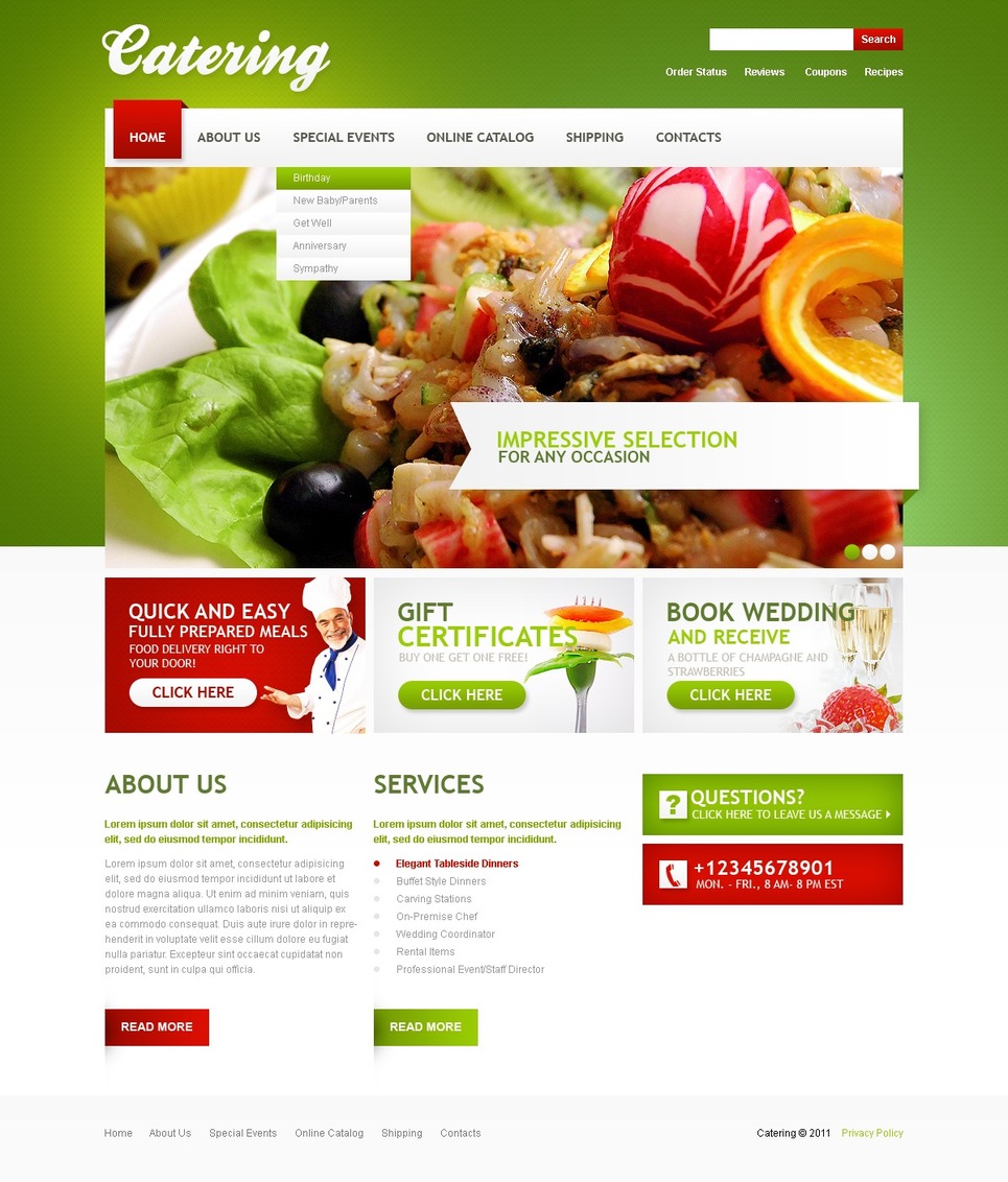 Catering PSD Template New Screenshots BIG
