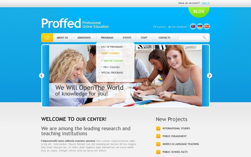 Education PSD Template