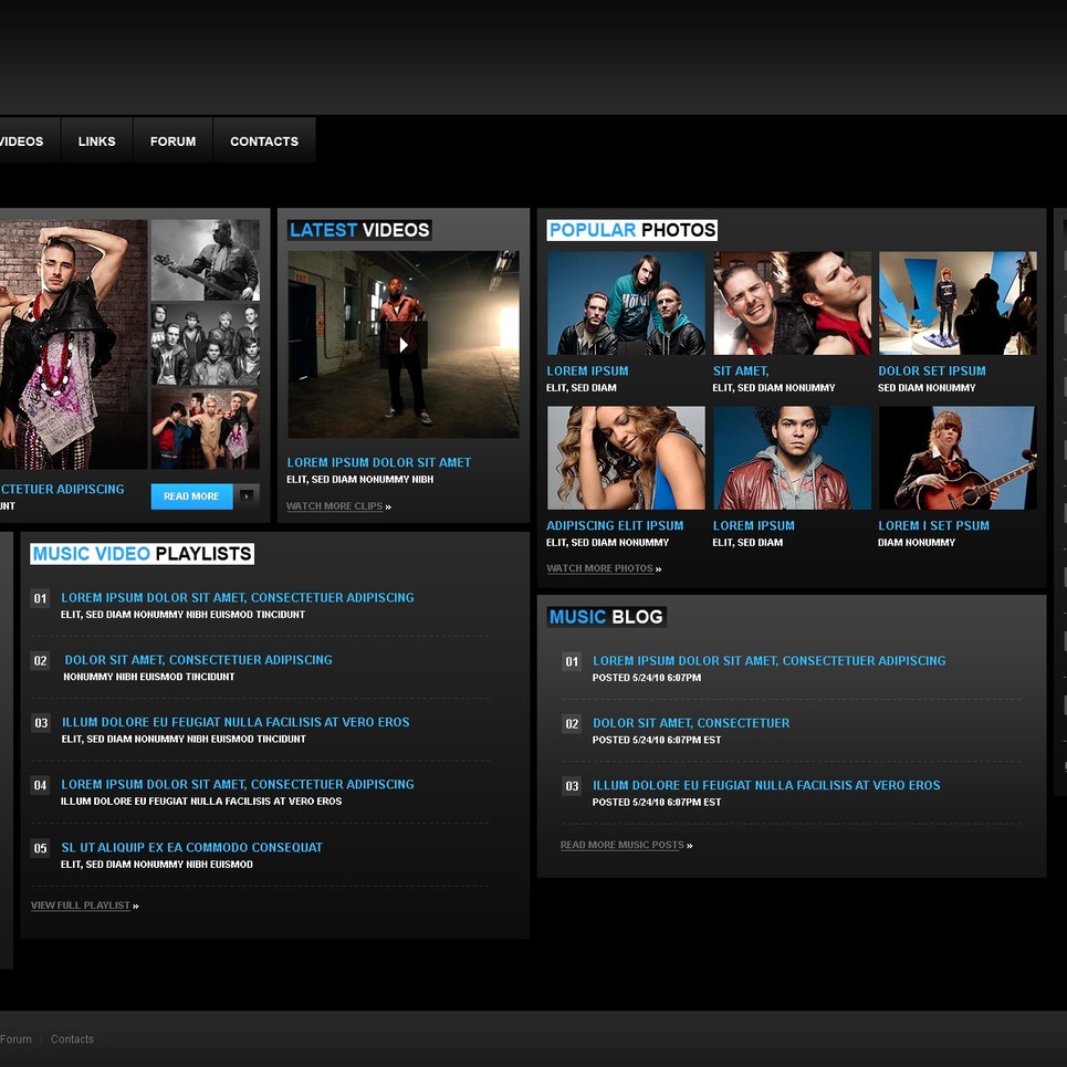 Music Portal PSD Template New Screenshots BIG