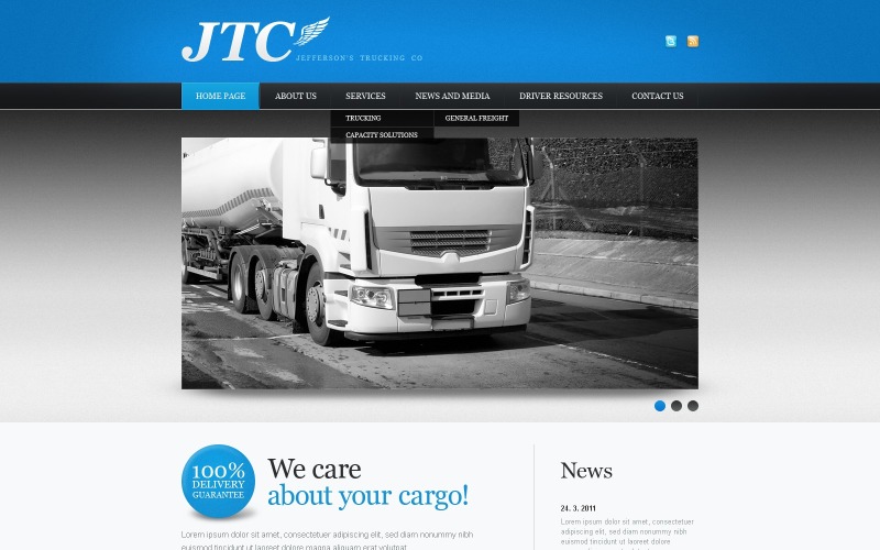 Trucking PSD Template