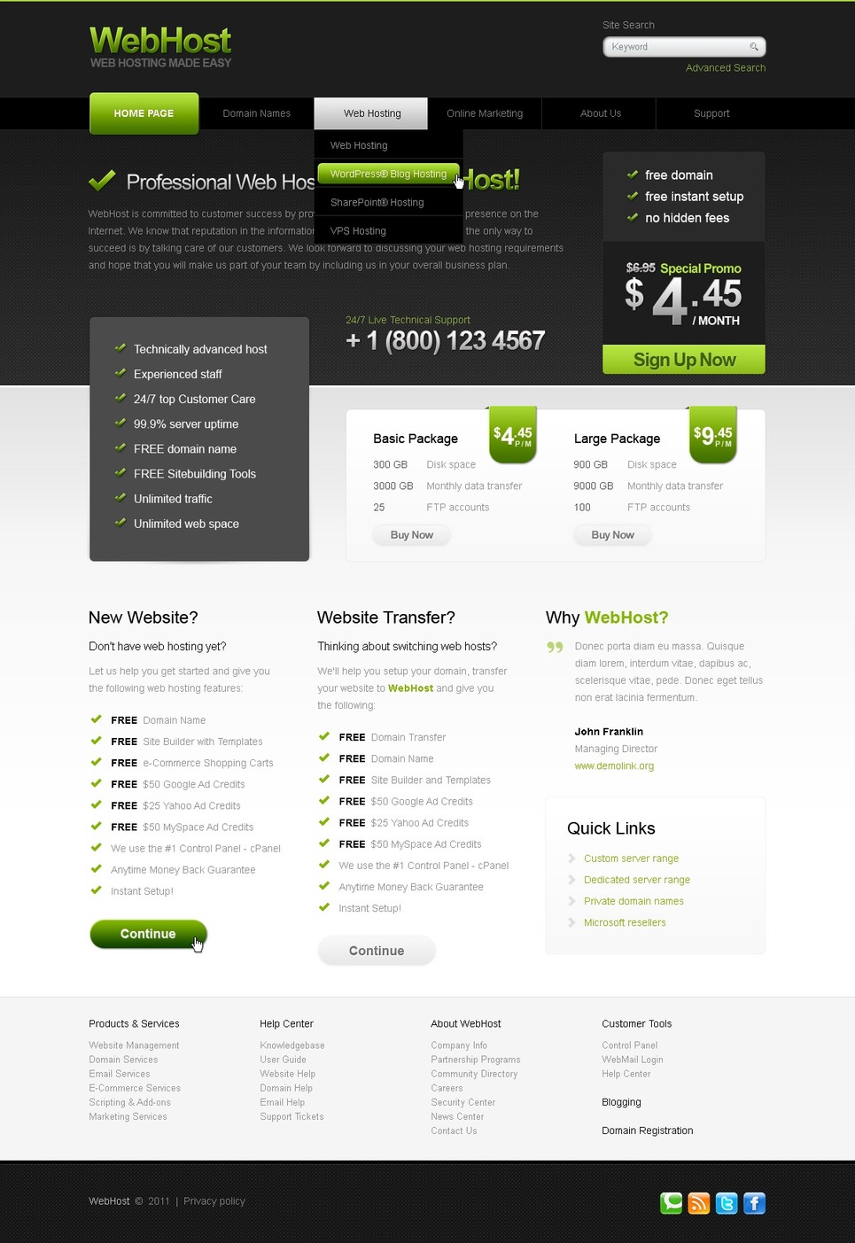 Hosting PSD Template New Screenshots BIG