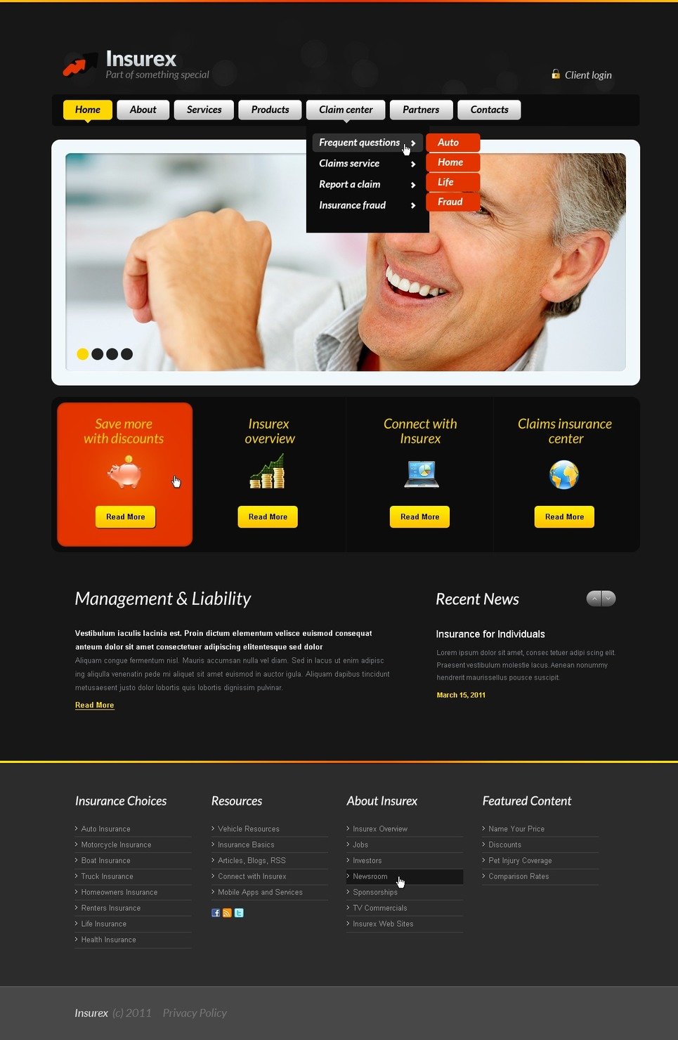 Insurance PSD Template New Screenshots BIG