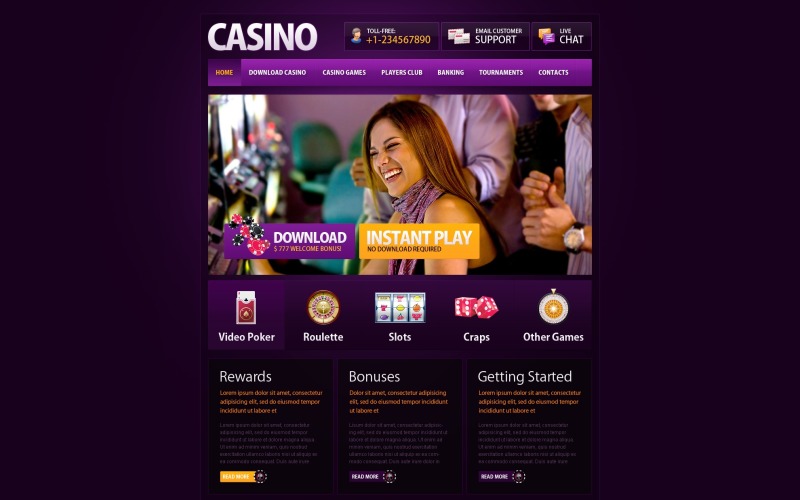 Online Casino PSD Template