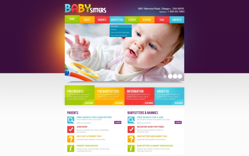 Babysitter PSD Template
