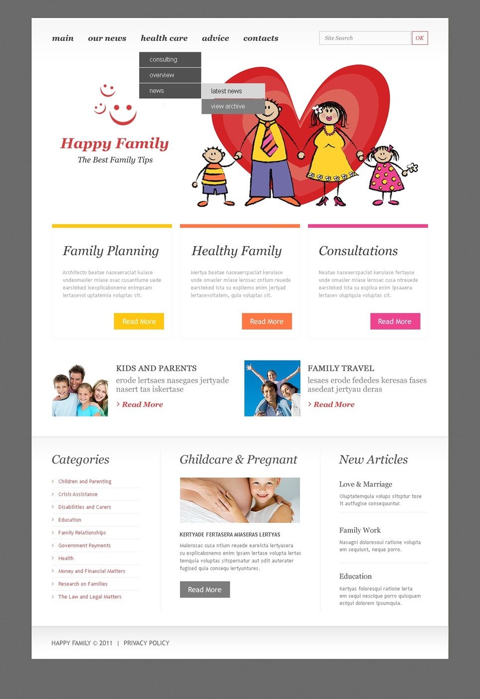 Family PSD Template New Screenshots BIG