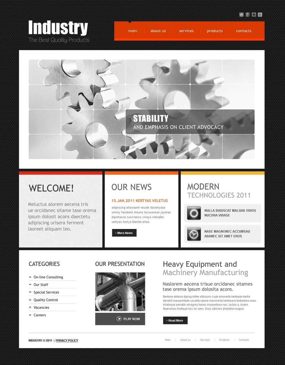 Industrial PSD Template New Screenshots BIG