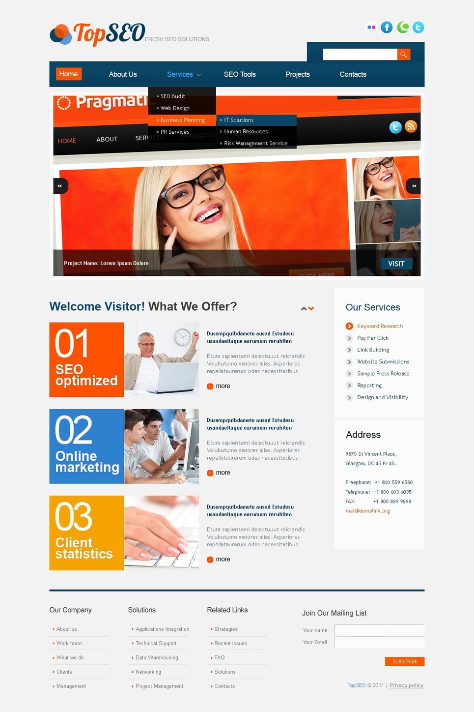 SEO Website PSD Template New Screenshots BIG