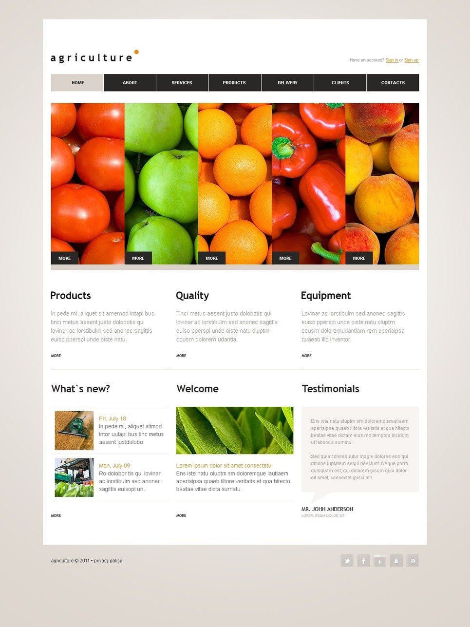 Agriculture PSD Template New Screenshots BIG