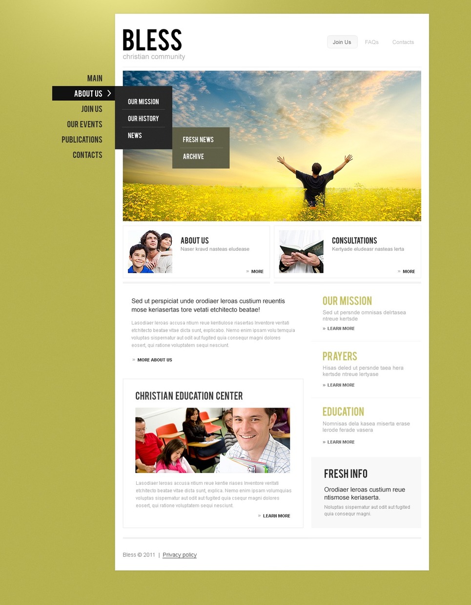 Religious PSD Template New Screenshots BIG