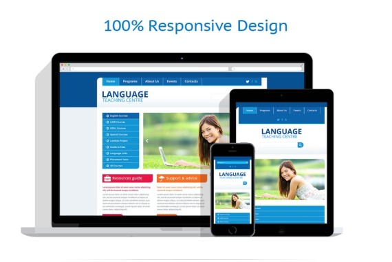 Language School Responsive Website Template #45435