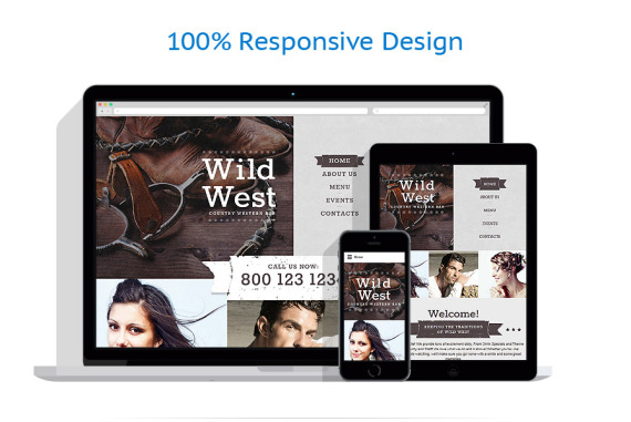 Country Western Bar Website Template #55949