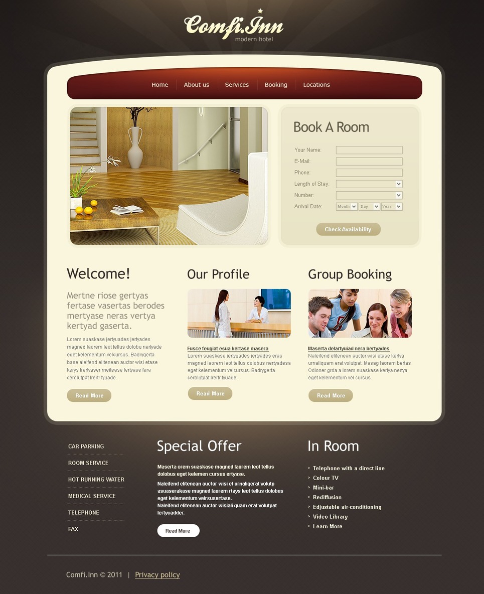 Hotels PSD Template New Screenshots BIG