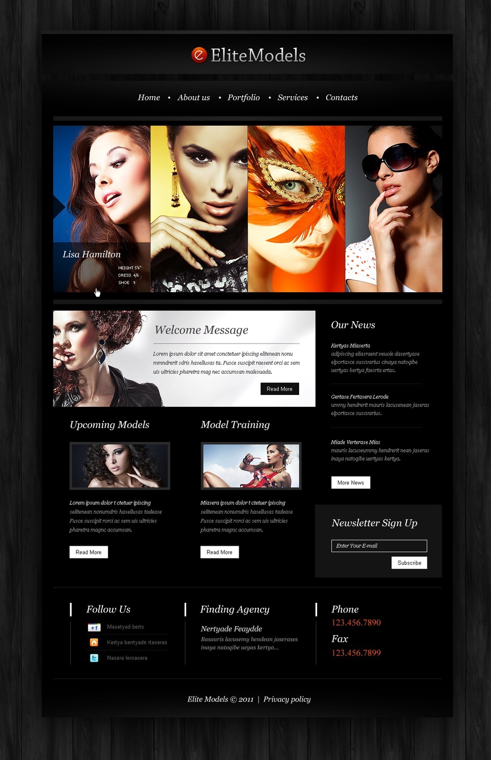 Model Agency PSD Template #57163