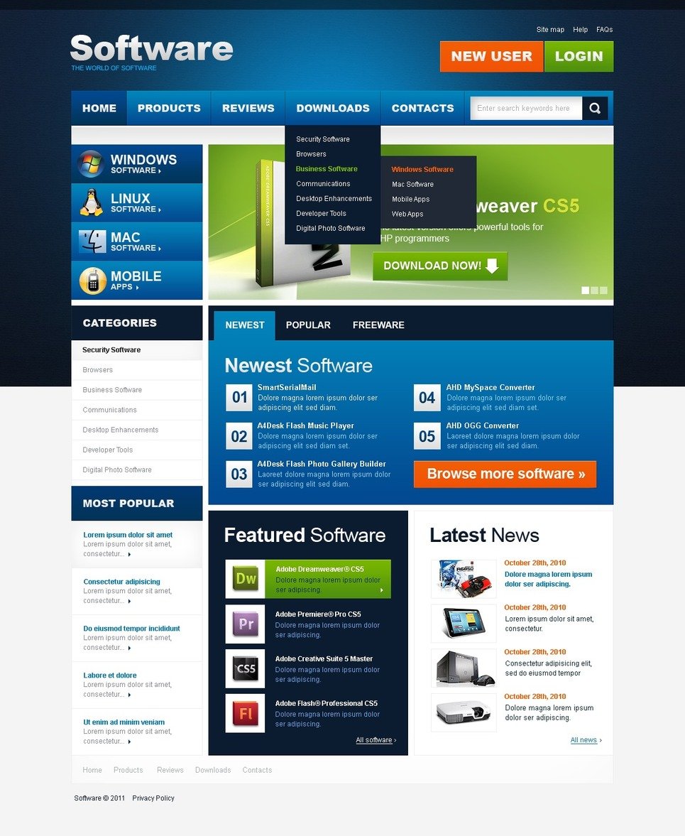 Software Store PSD Template New Screenshots BIG