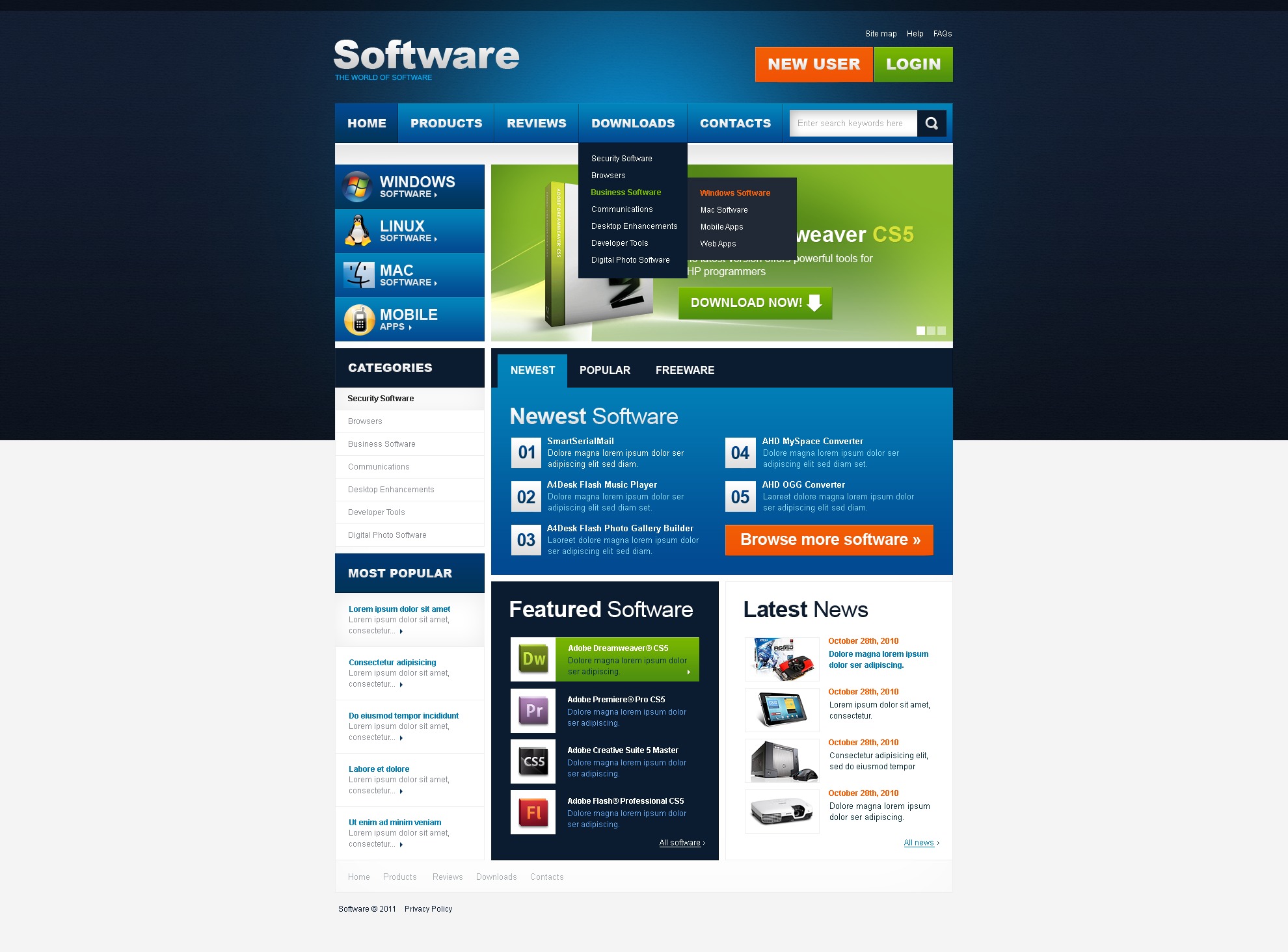 software store psd template