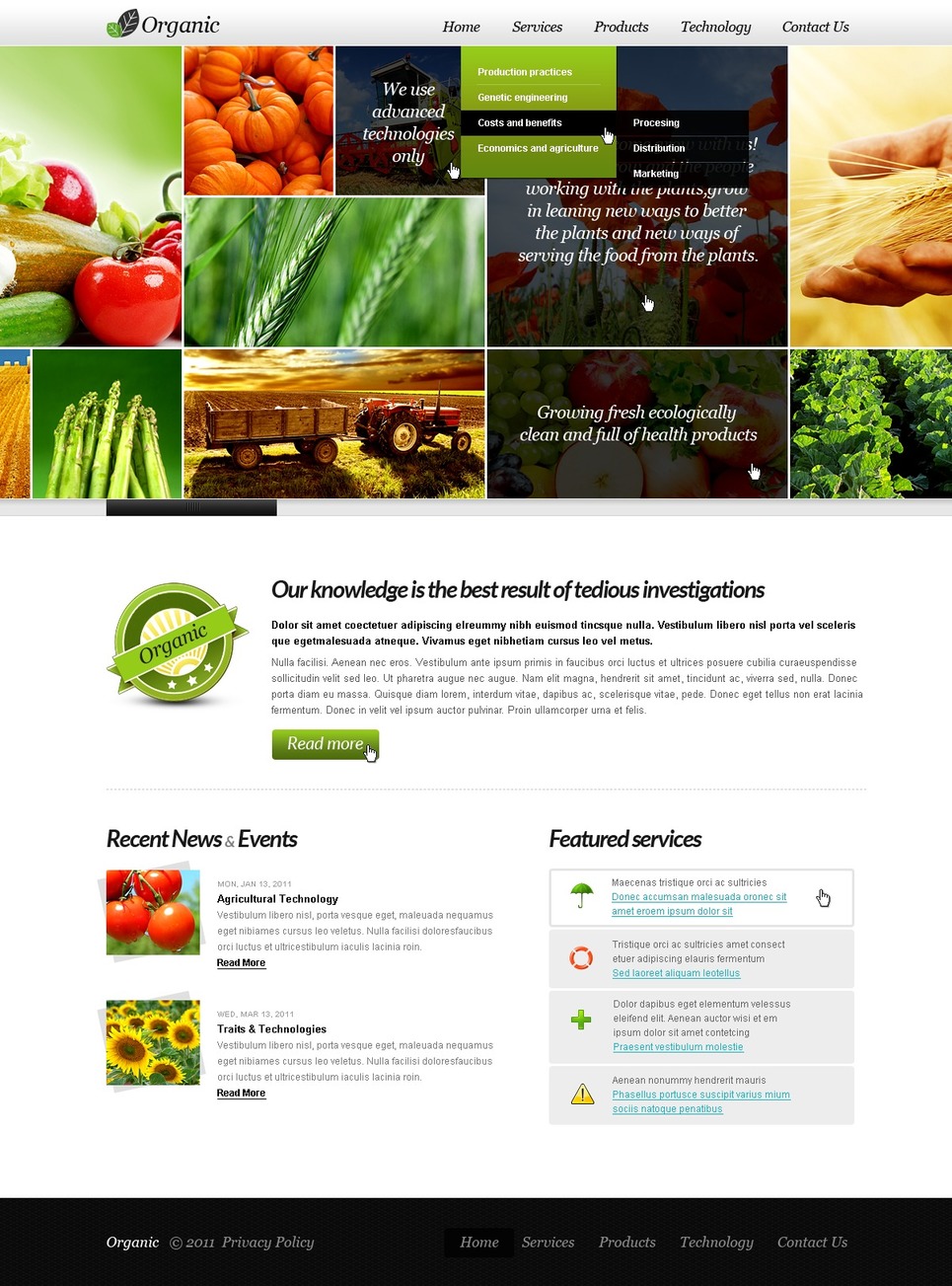 Agriculture PSD Template New Screenshots BIG