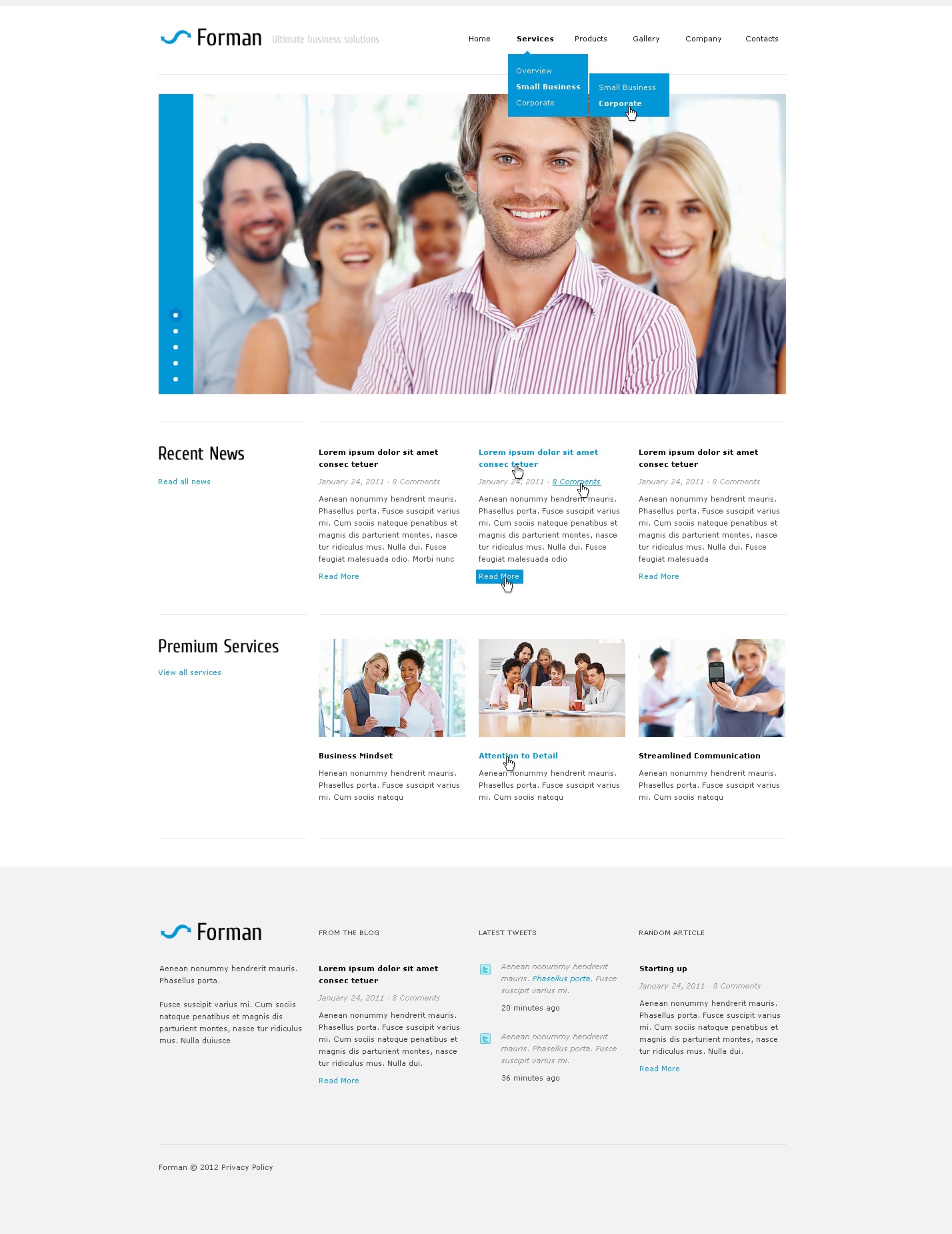 Business & Services PSD Template - screenshot