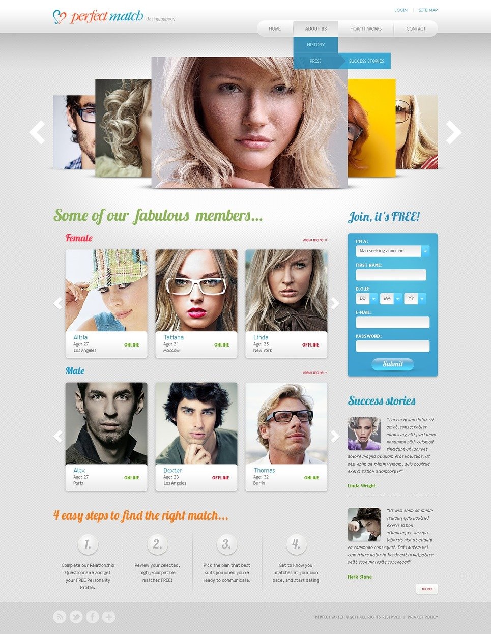 Dating PSD Template 57225