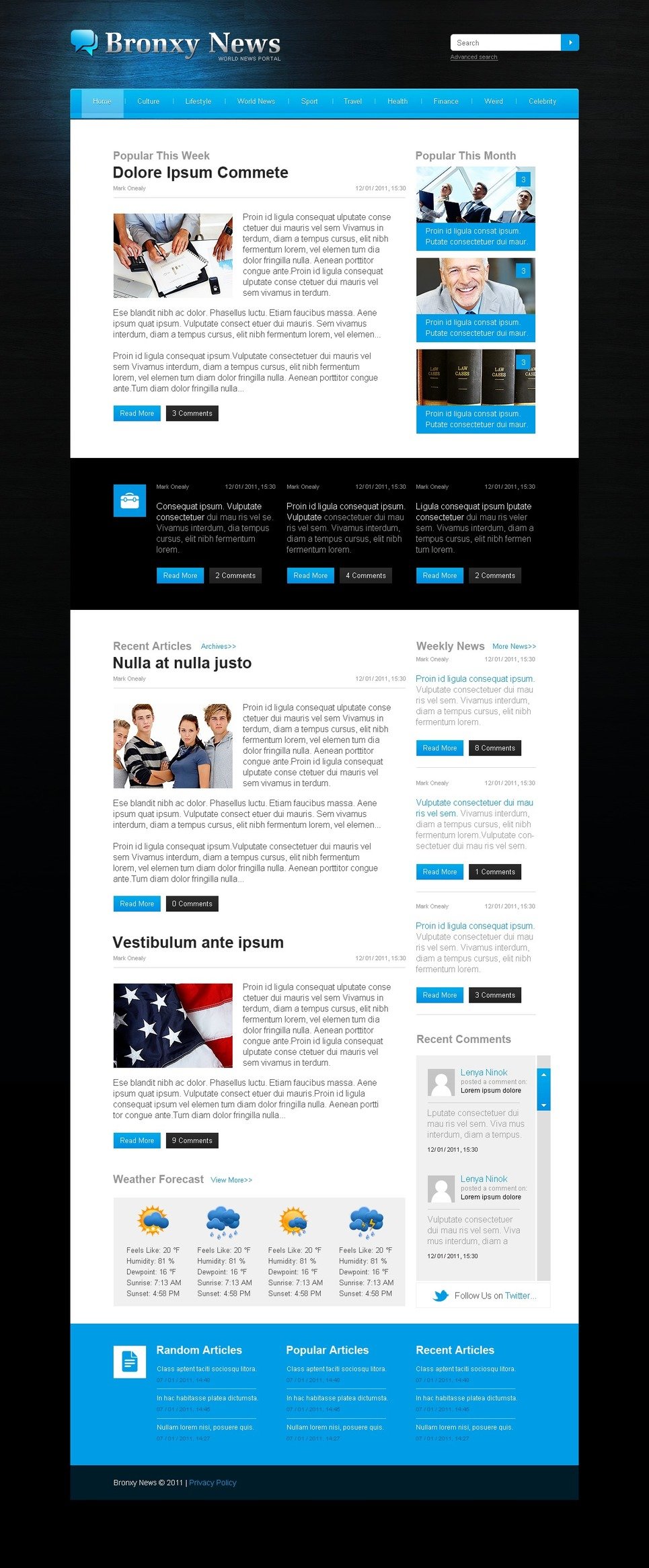 News Portal PSD Template 57218