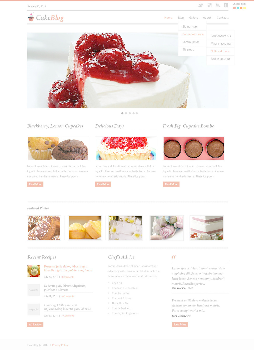 Bakery PSD Template New Screenshots BIG