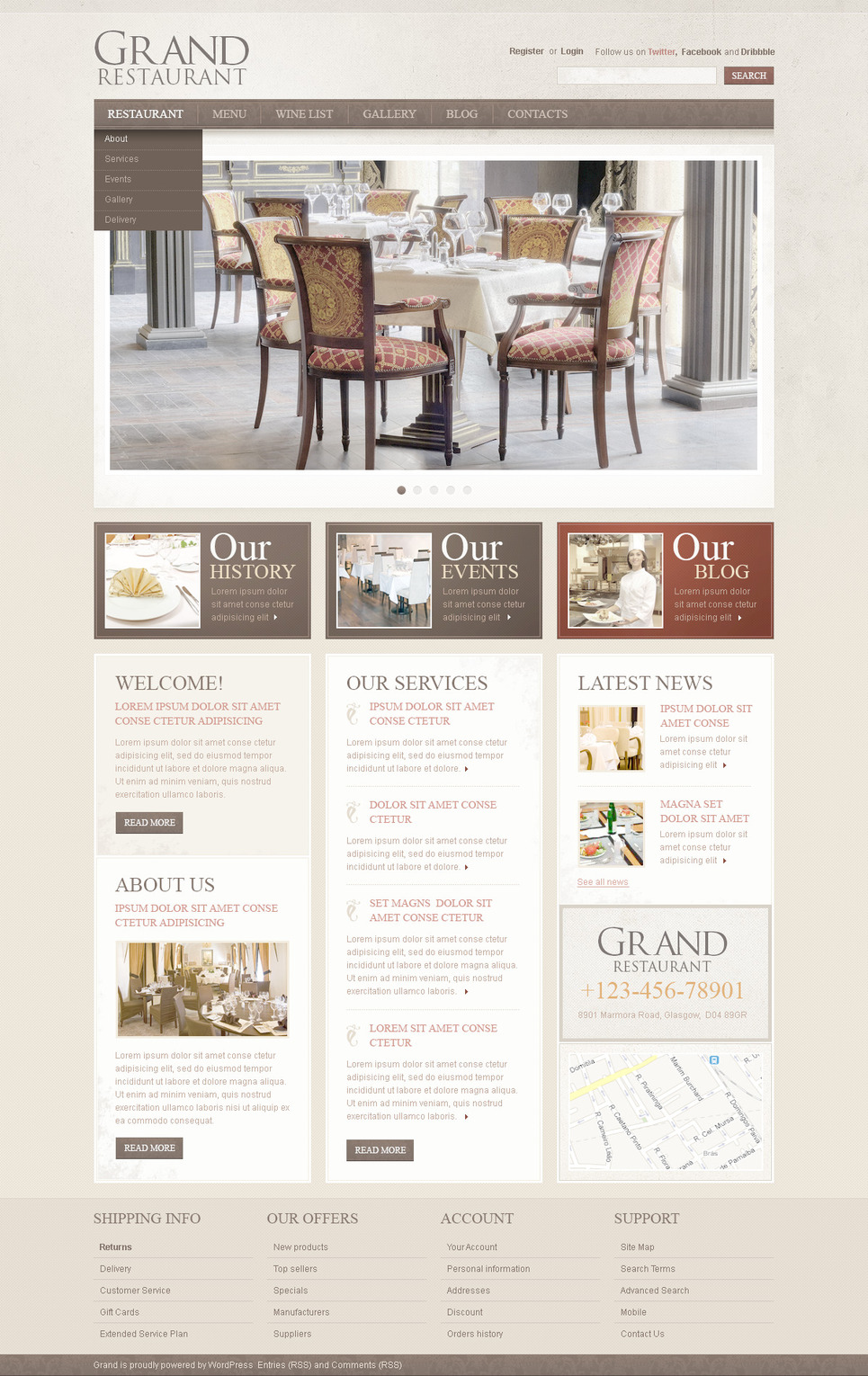 Cafe and Restaurant PSD Template New Screenshots BIG