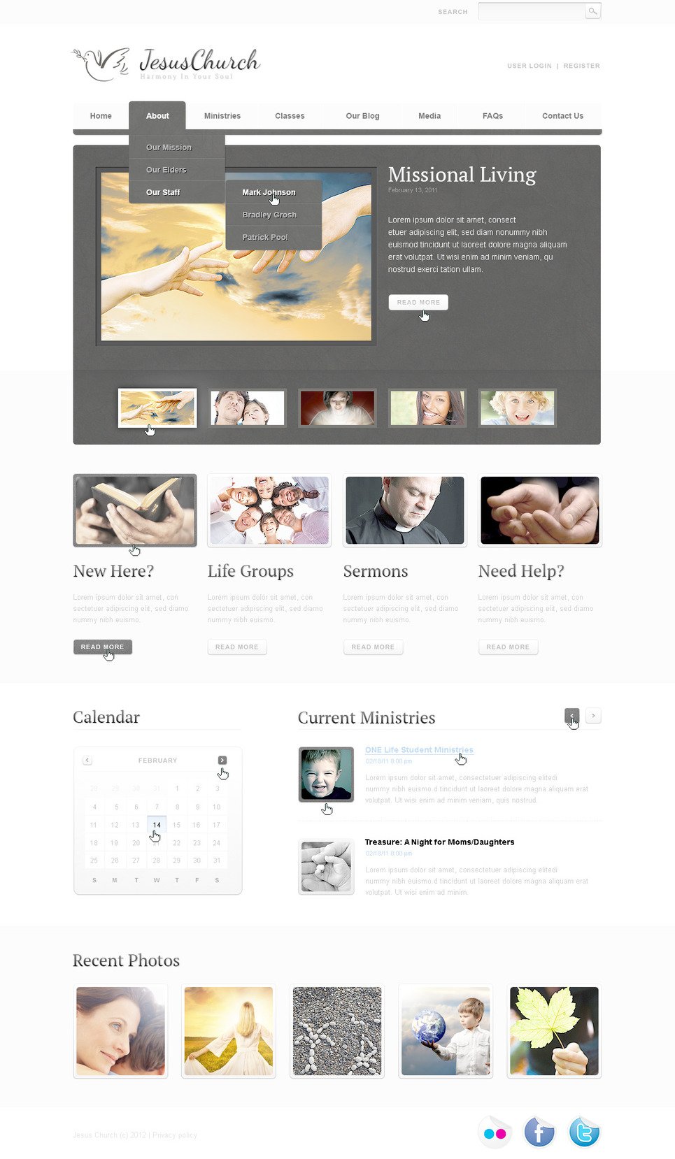 Religious PSD Template New Screenshots BIG
