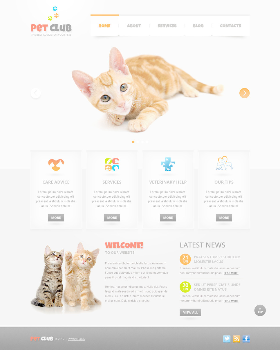 Animals & Pets PSD Template New Screenshots BIG