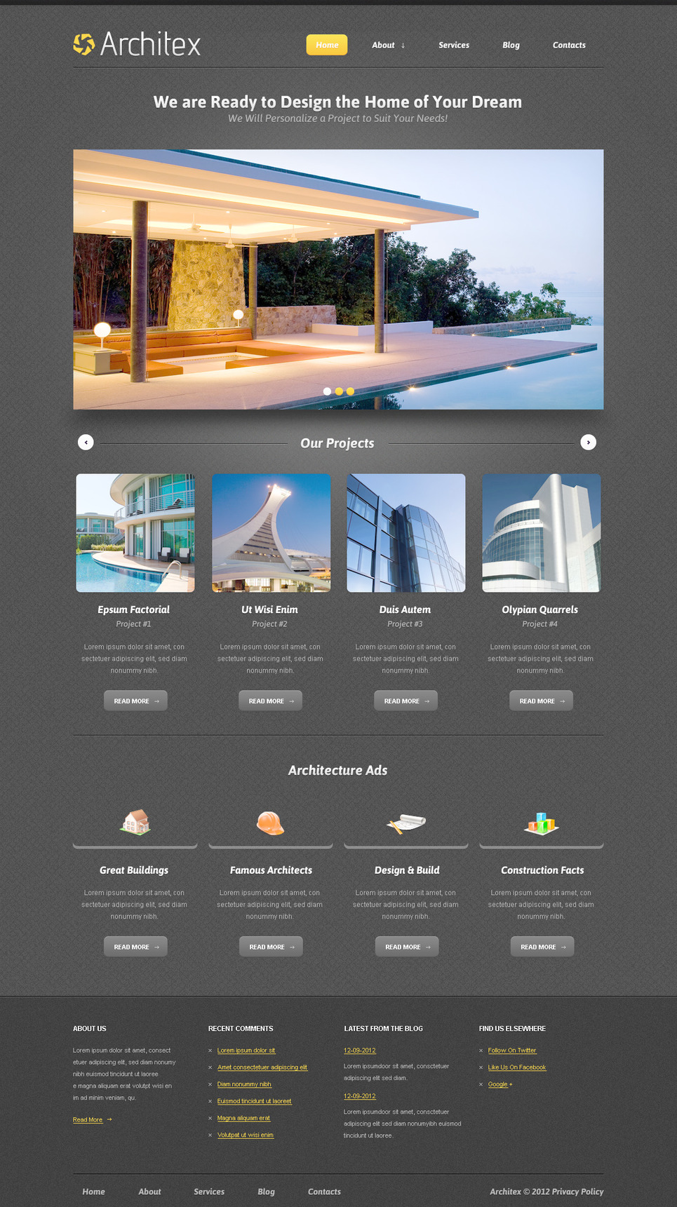 Architecture PSD Template New Screenshots BIG