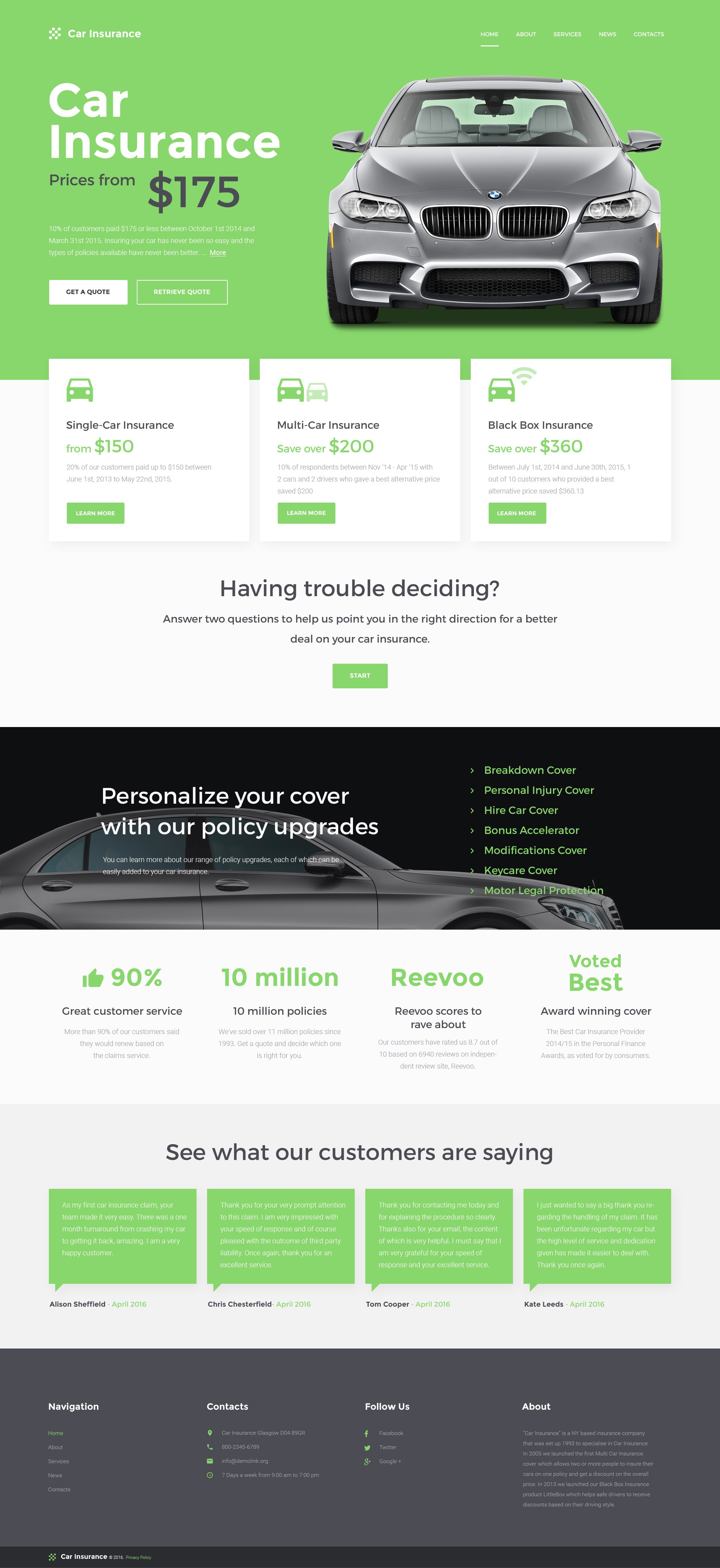 Car Insurance Responsive Website Template #57558