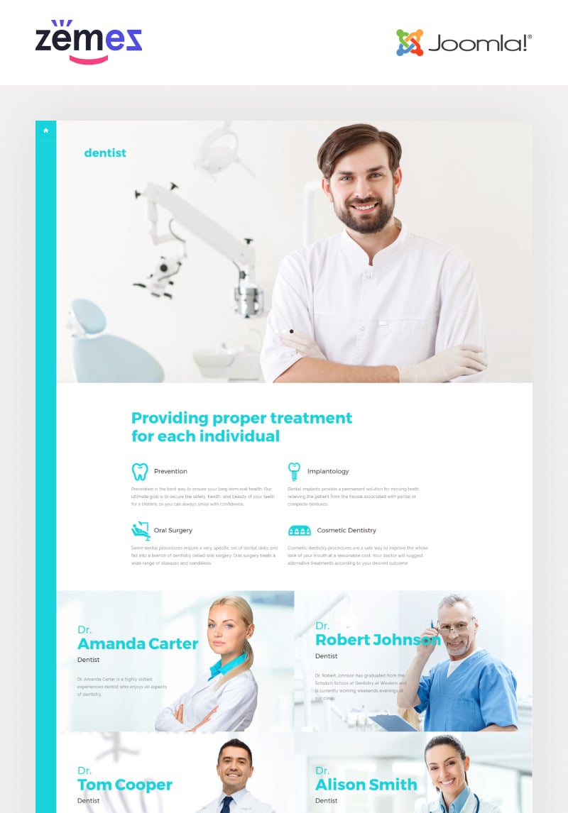 Demo Preview for Dentist Joomla Template #57563