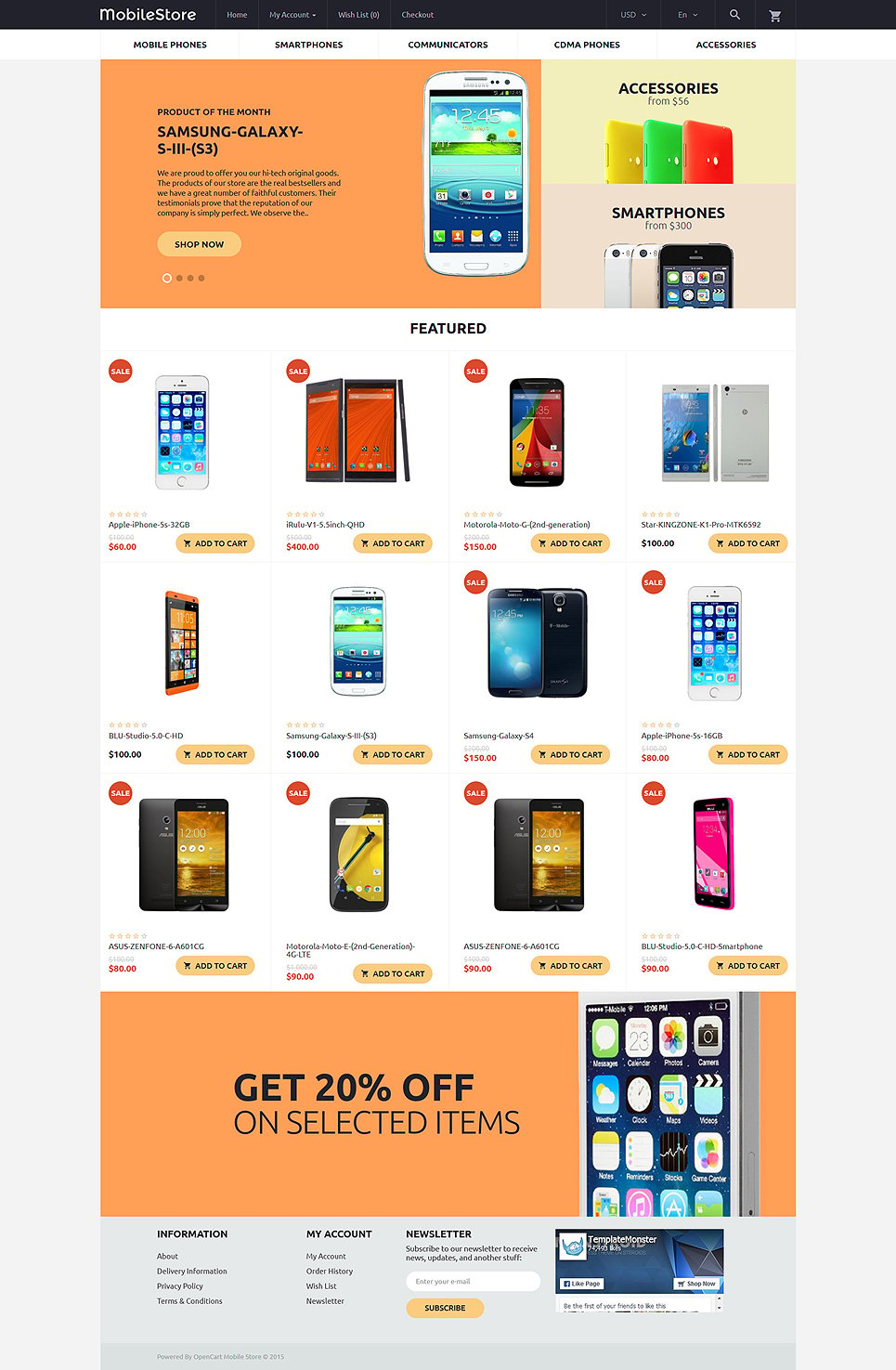 MobileStore OpenCart Template New Screenshots BIG