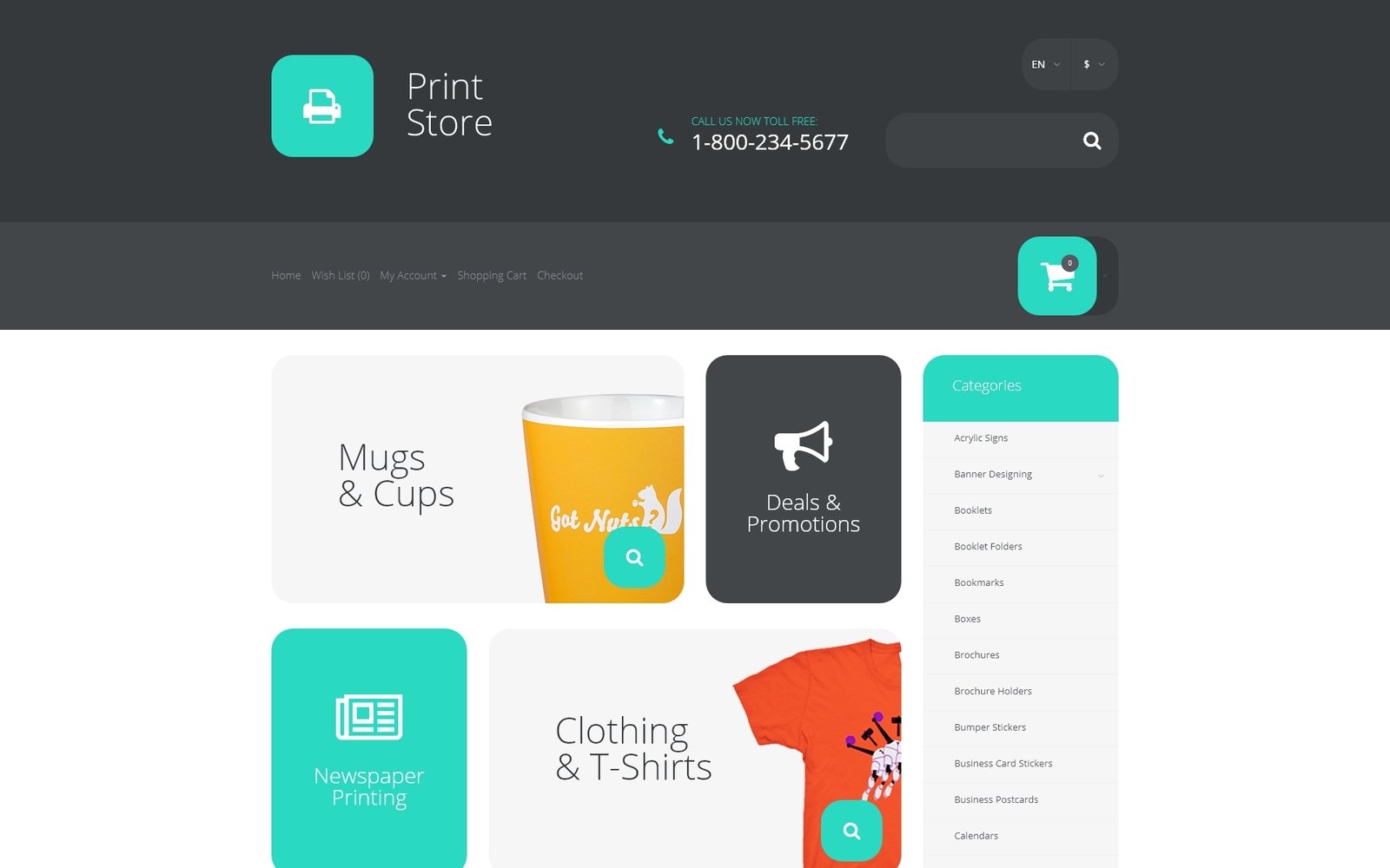 "Printing Services OpenCart Template" Responsive OpenCart Template №57544