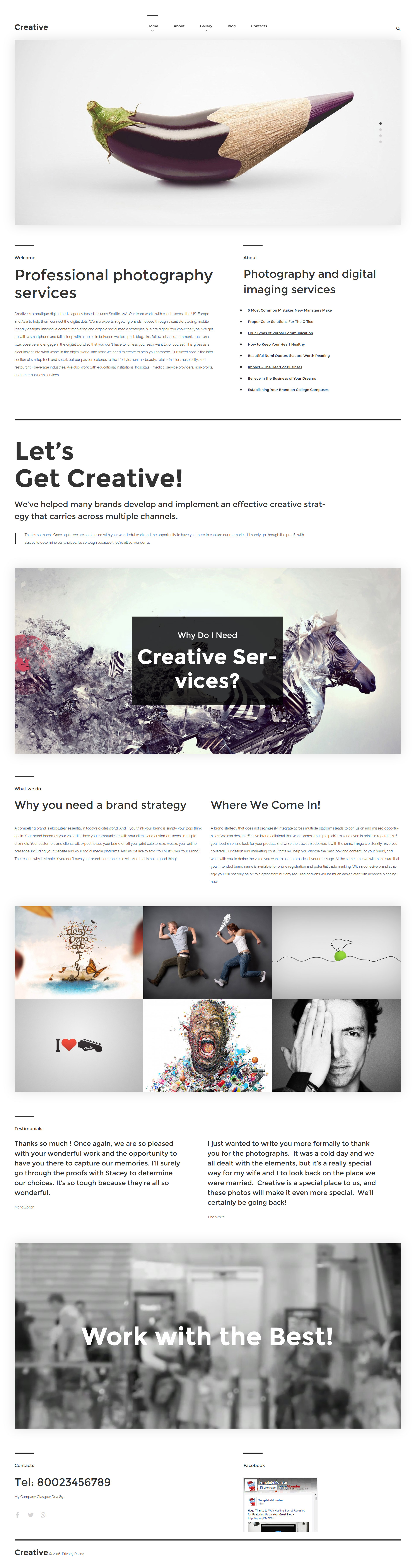 Tema De WordPress "Creative" #57554 - captura de pantalla