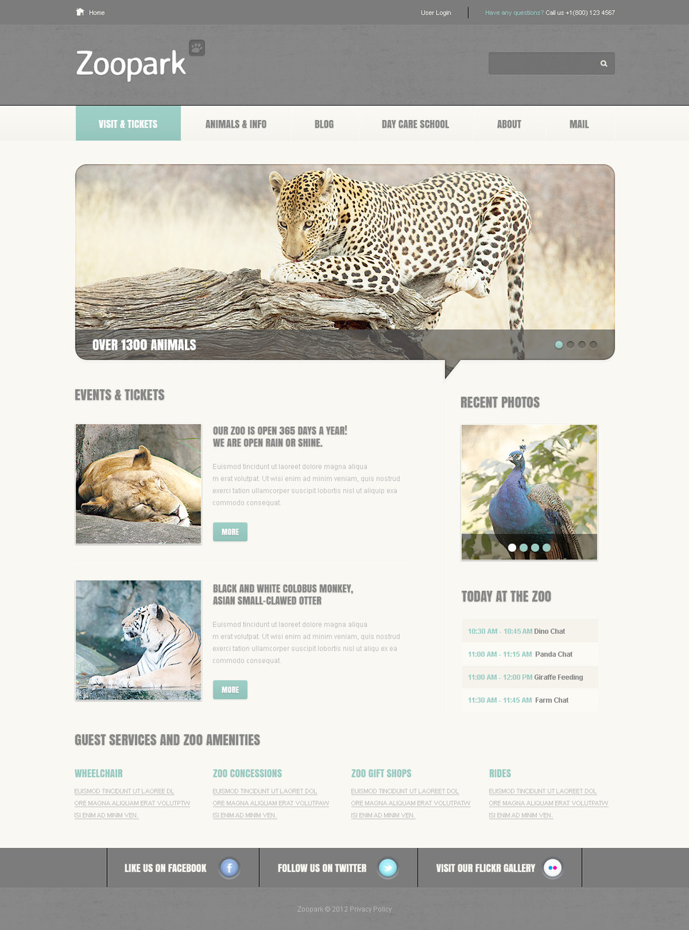 Zoo PSD Template New Screenshots BIG