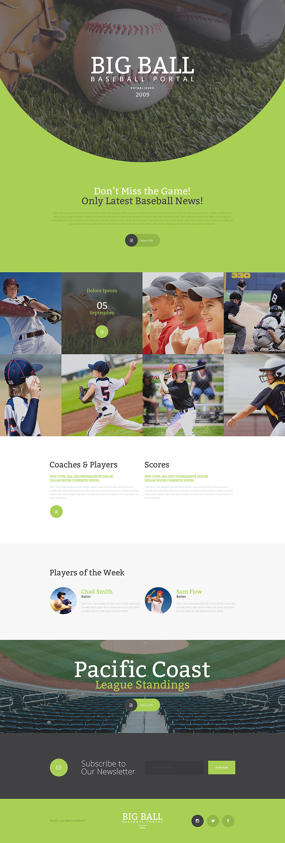 Baseball Responsive Landing Page Template New Screenshots BIG