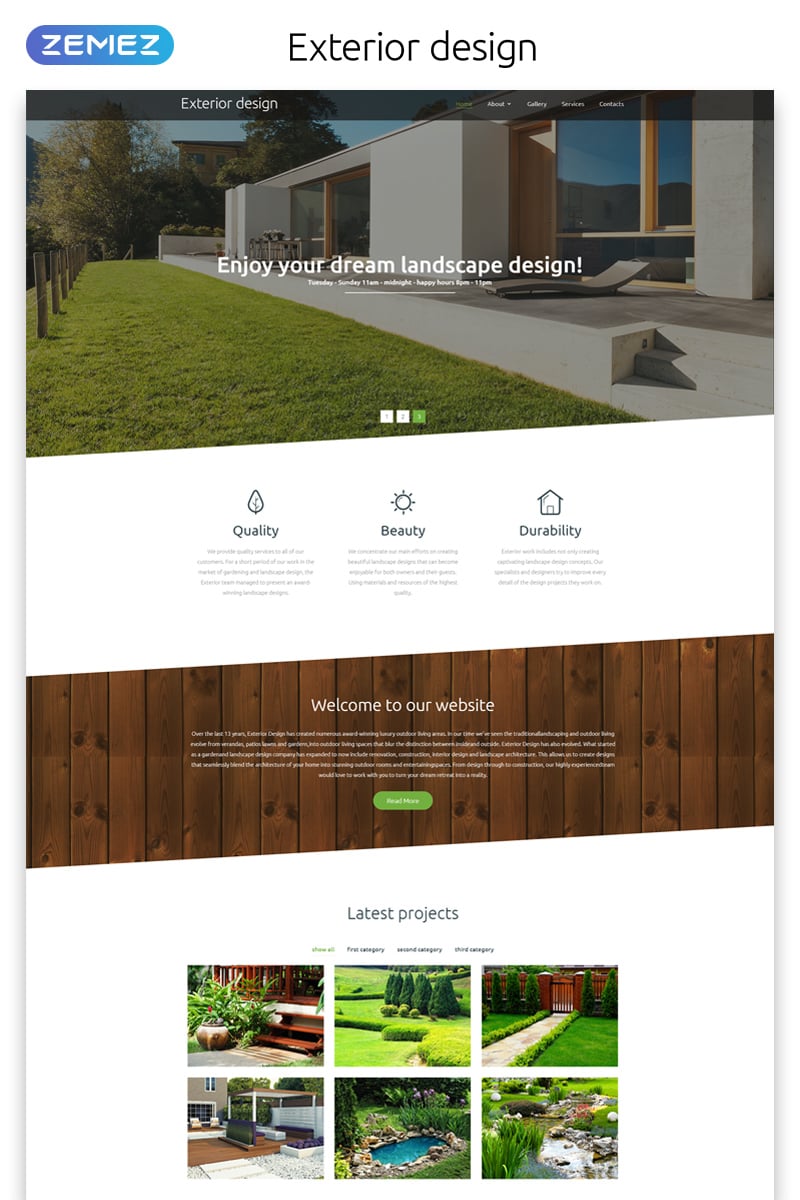 Exterior Design Responsive Website Template New Screenshots BIG