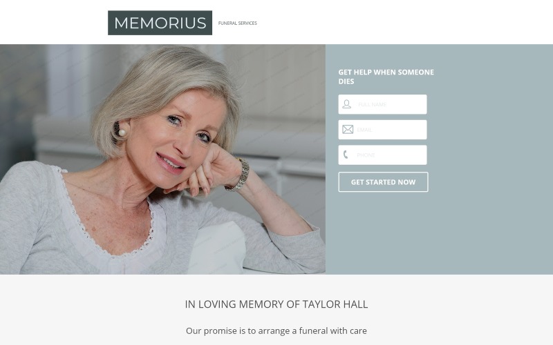 Funeral Services Responsive Landing Page Template