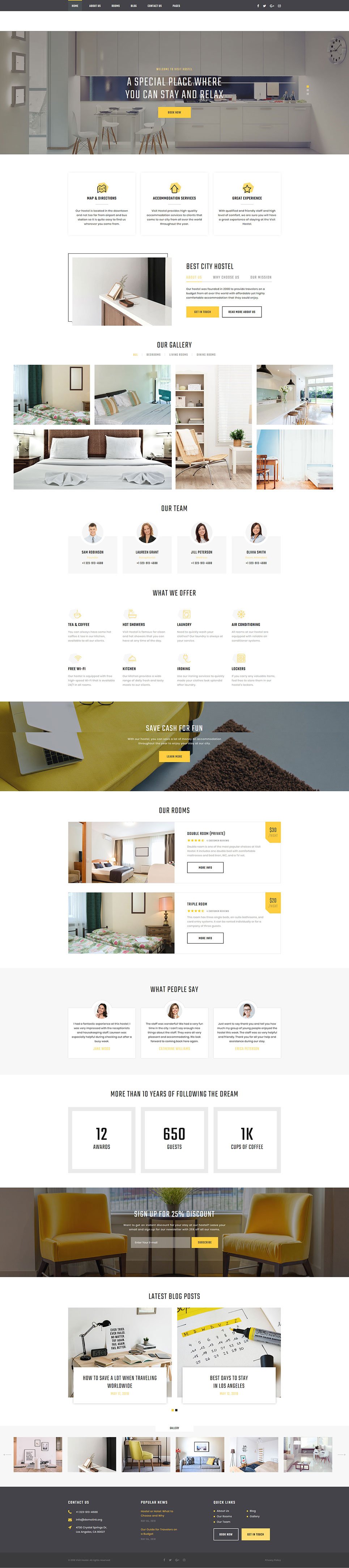 Hostel Website Template New Screenshots BIG