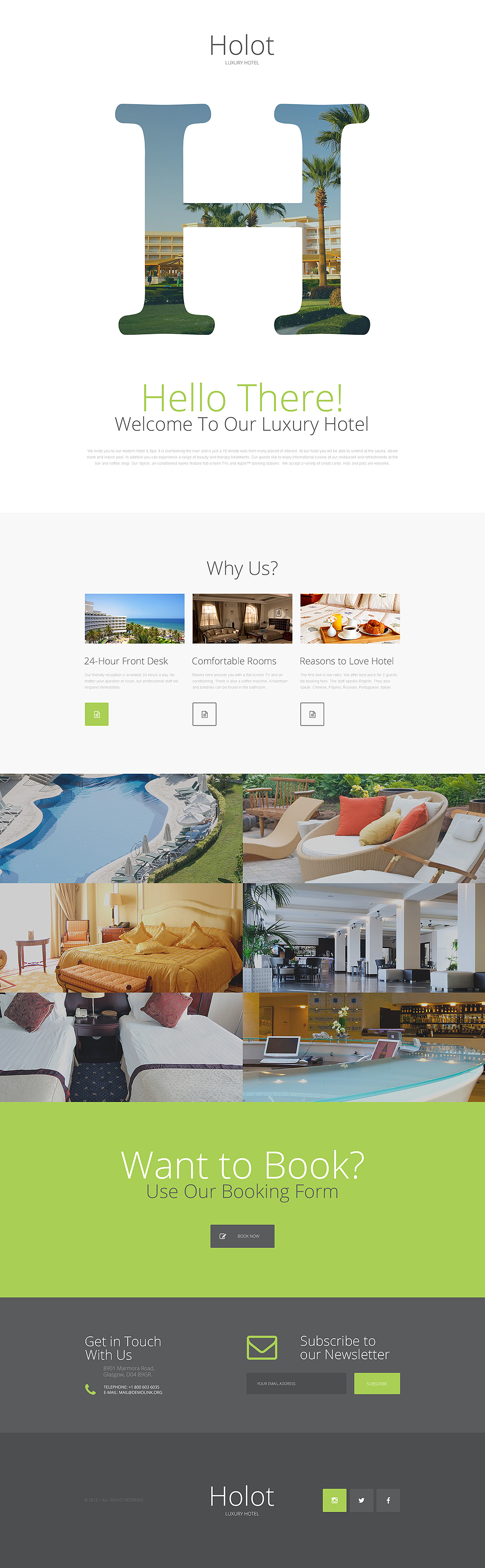 Hotels Responsive Landing Page Template #57630