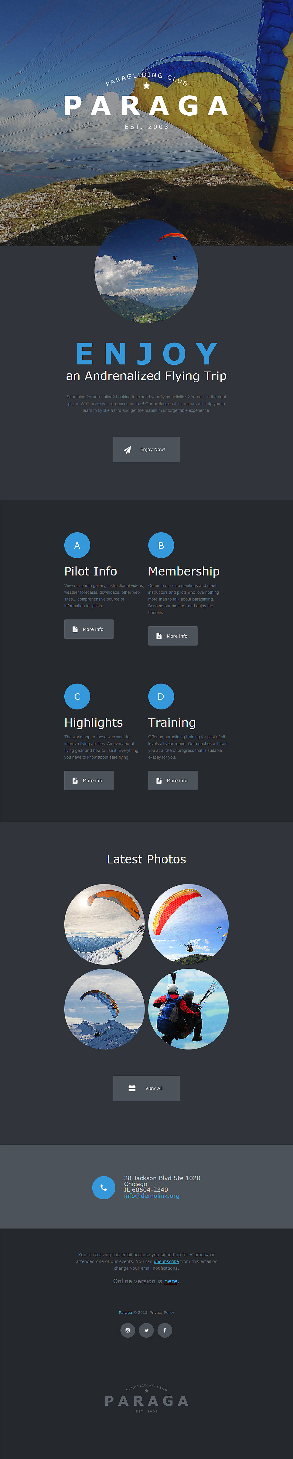 Paragliding Responsive Newsletter Template New Screenshots BIG