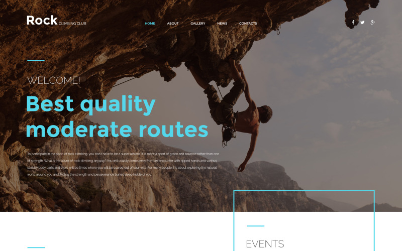 Rock Climbing Club Website Template