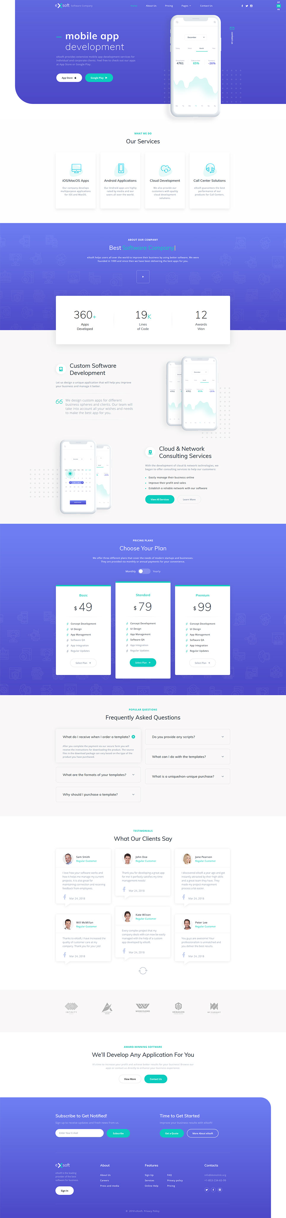Software Company Responsive Website Template New Screenshots BIG
